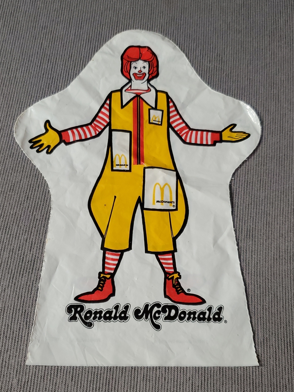 Vintage 1976 McDonald's Ronald McDonald plastic hand puppet promo giveaway